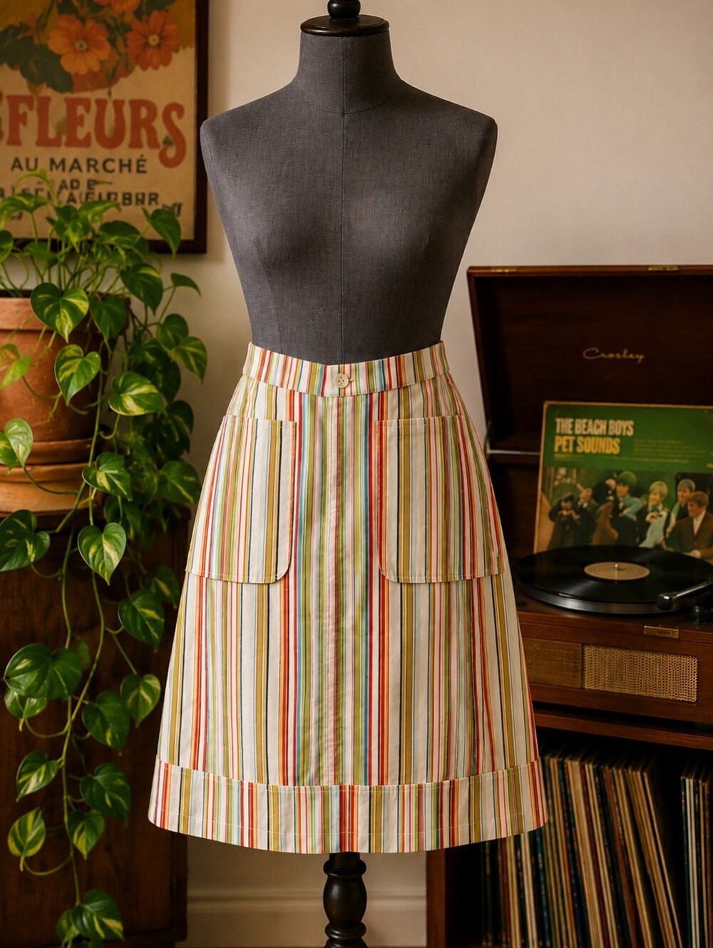 Oilily Striped Utility Cargo Skirt | EU 34 | NWT | Colorful Cotton | Rare